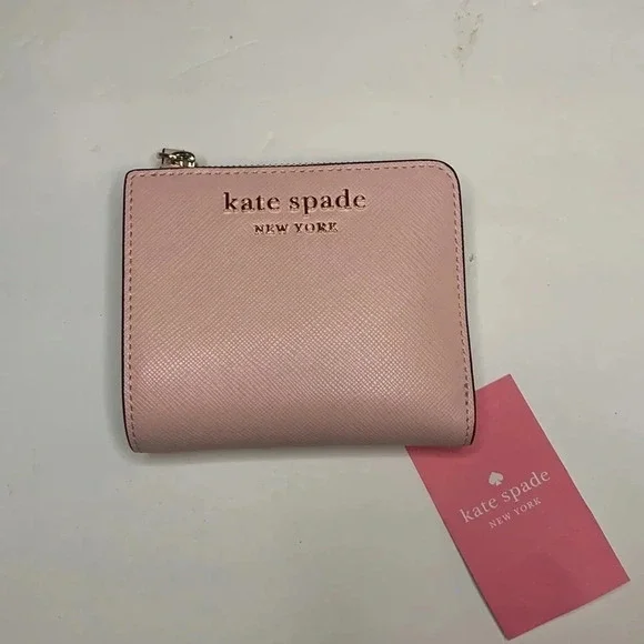 Kate Spade Wallet Saffiano Leather Crepe Pink New - Picture 1 of 12